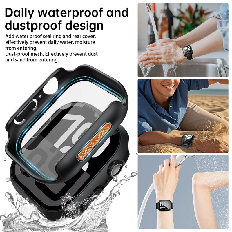 Supersauber Apple Watch Series 10 46mm Glas und Silikon Hülle