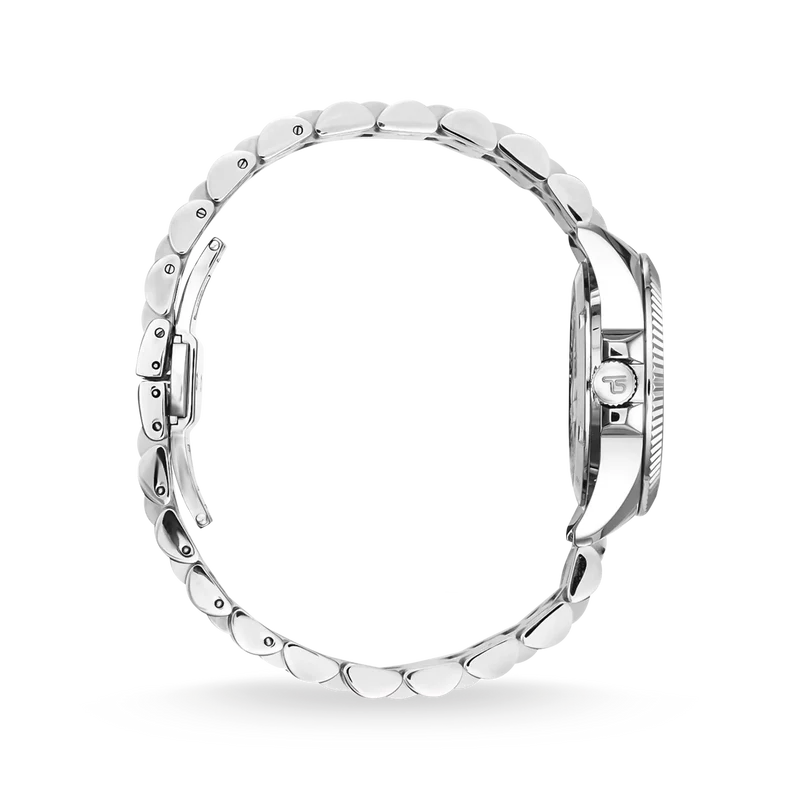 Thomas Sabo WA0381-201-201 Damen Armbanduhr Silber • Blumenmotiv mit Zirkonia-Steinen • Mineralglas mit Saphirbeschichtung