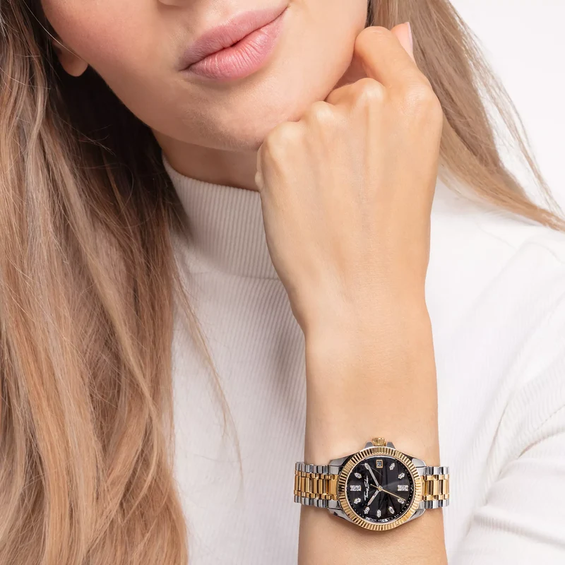 Thomas Sabo WA0370-291-203 Damen Armbanduhr Bicolor • Zirkonia-Steinbesatz • Mineralglas mit Saphirbeschichtung