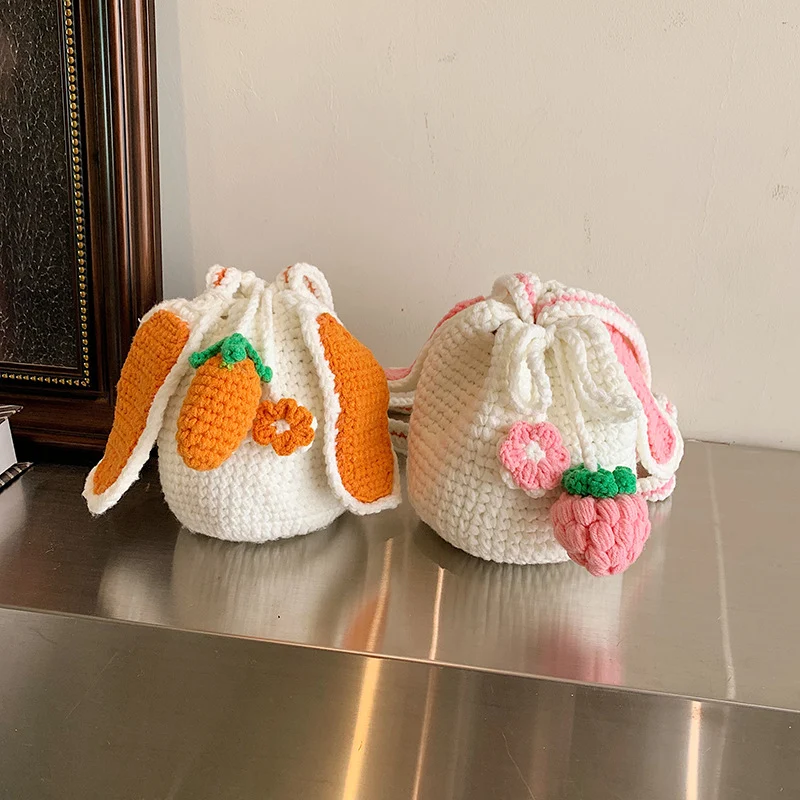 Verspielt Häkelblumen Zugbandtasche