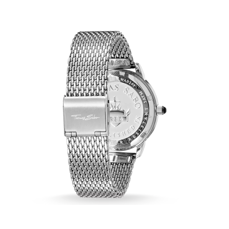 Thomas Sabo Glam Spirit WA0248-201-201 Damen Armbanduhr Silber • Milanaise-Armband aus Edelstahl • Mineralglas saphirbeschichtet