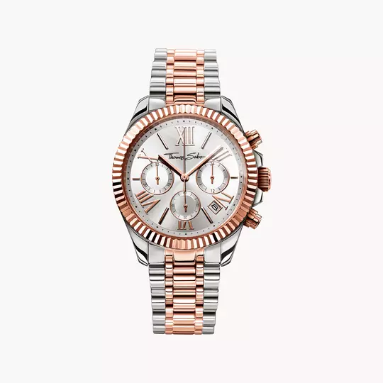 Thomas Sabo Divine WA0221-272-201 Damen Armbanduhr Bicolor • Chronograph • Mineralglas mit Saphirbeschichtung