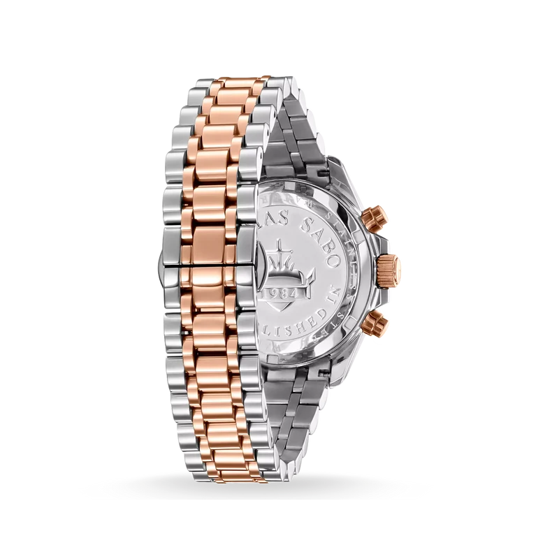 Thomas Sabo Divine WA0221-272-201 Damen Armbanduhr Bicolor • Chronograph • Mineralglas mit Saphirbeschichtung