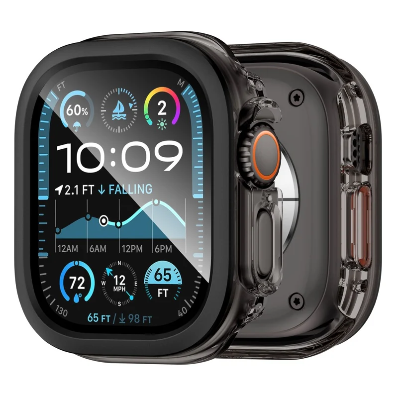 Super Stylisch Apple Watch Ultra 2 / Apple Watch Ultra Glas und Silikon Hülle