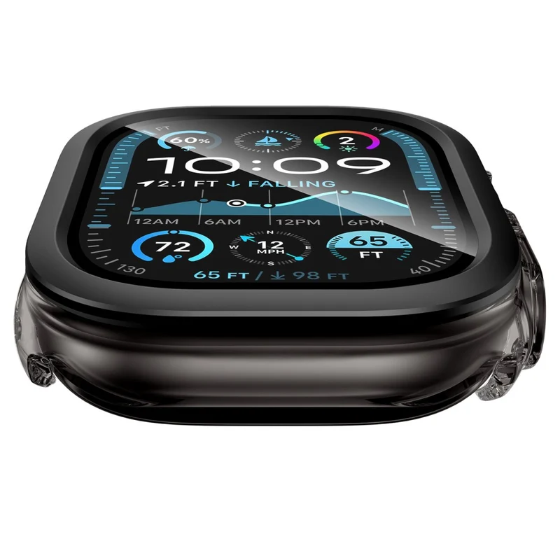 Super Stylisch Apple Watch Ultra 2 / Apple Watch Ultra Glas und Silikon Hülle