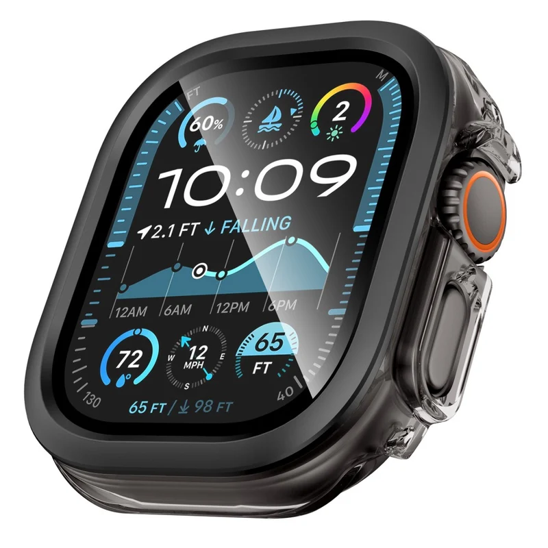 Super Stylisch Apple Watch Ultra 2 / Apple Watch Ultra Glas und Silikon Hülle