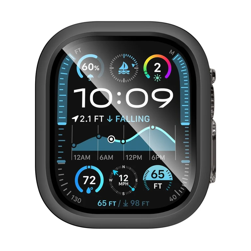 Super Stylisch Apple Watch Ultra 2 / Apple Watch Ultra Glas und Silikon Hülle