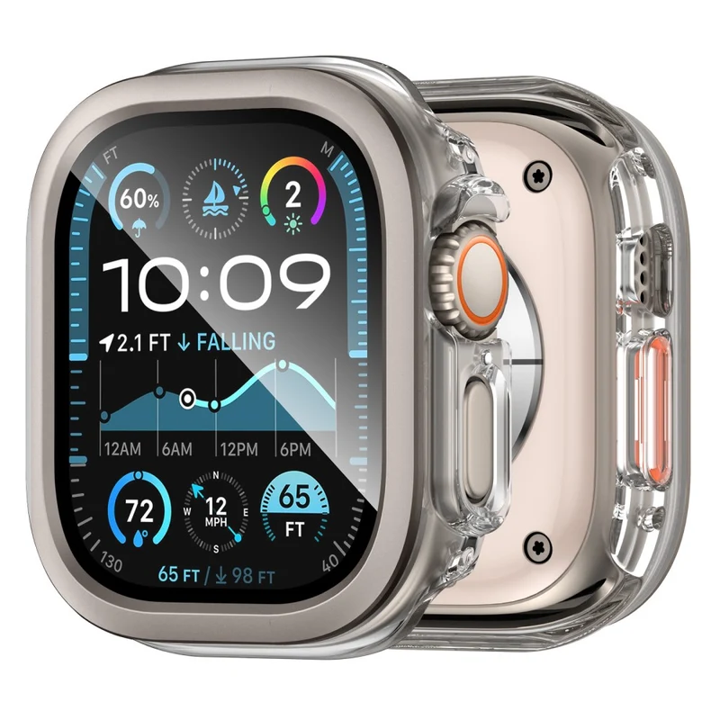 Super Stylisch Apple Watch Ultra 2 / Apple Watch Ultra Glas und Silikon Hülle