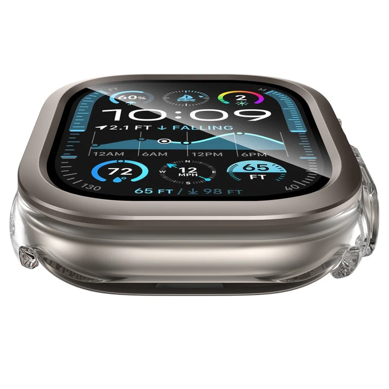 Super Stylisch Apple Watch Ultra 2 / Apple Watch Ultra Glas und Silikon Hülle