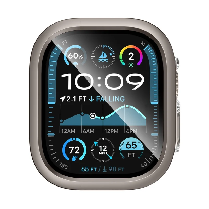Super Stylisch Apple Watch Ultra 2 / Apple Watch Ultra Glas und Silikon Hülle