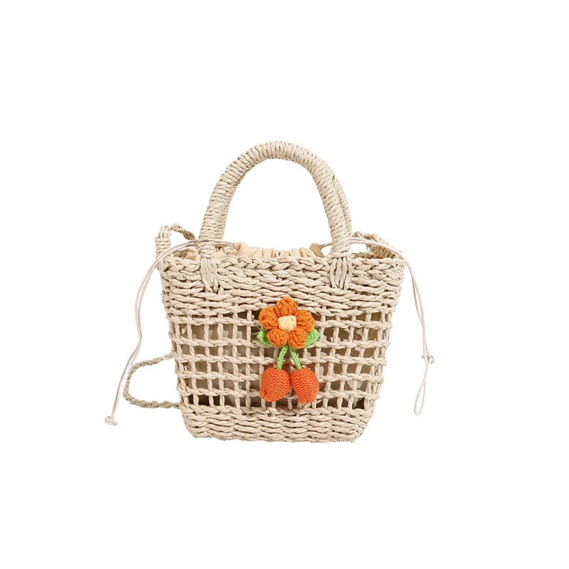 Handgefertigte gehäkelte Blumen-Tasche