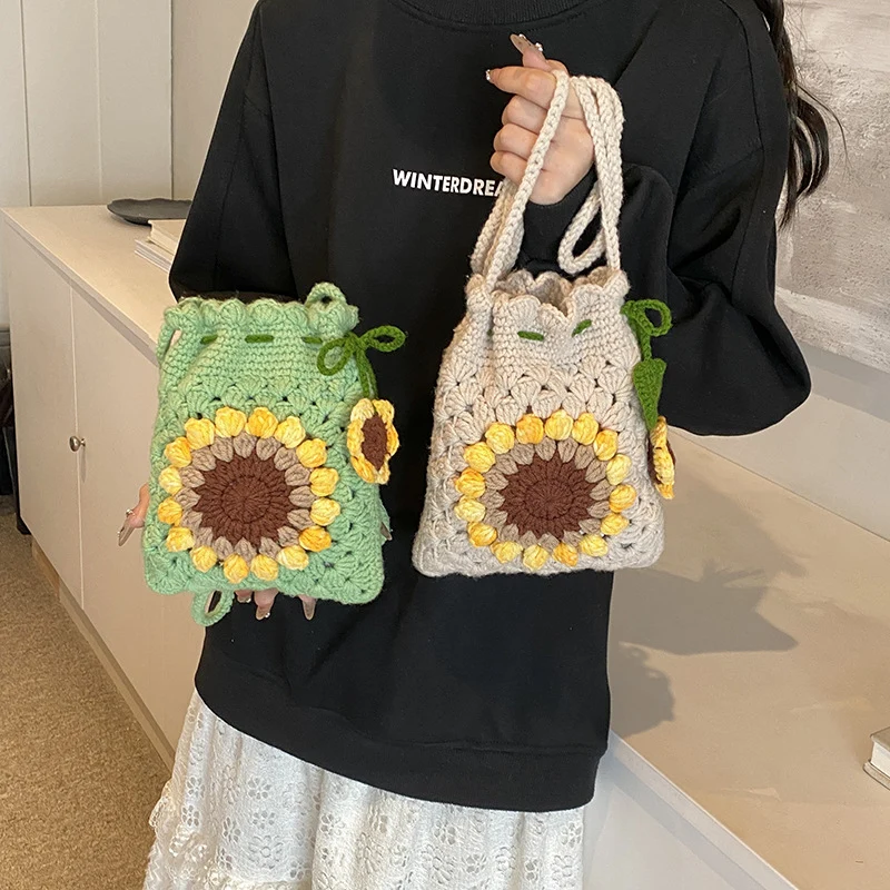 Handgefertigte Häkel-Eimer-Tasche