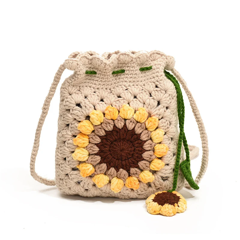 Handgefertigte Häkel-Eimer-Tasche