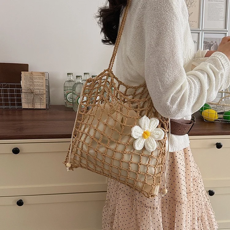 Handgefertigte Makramee Boho Tasche