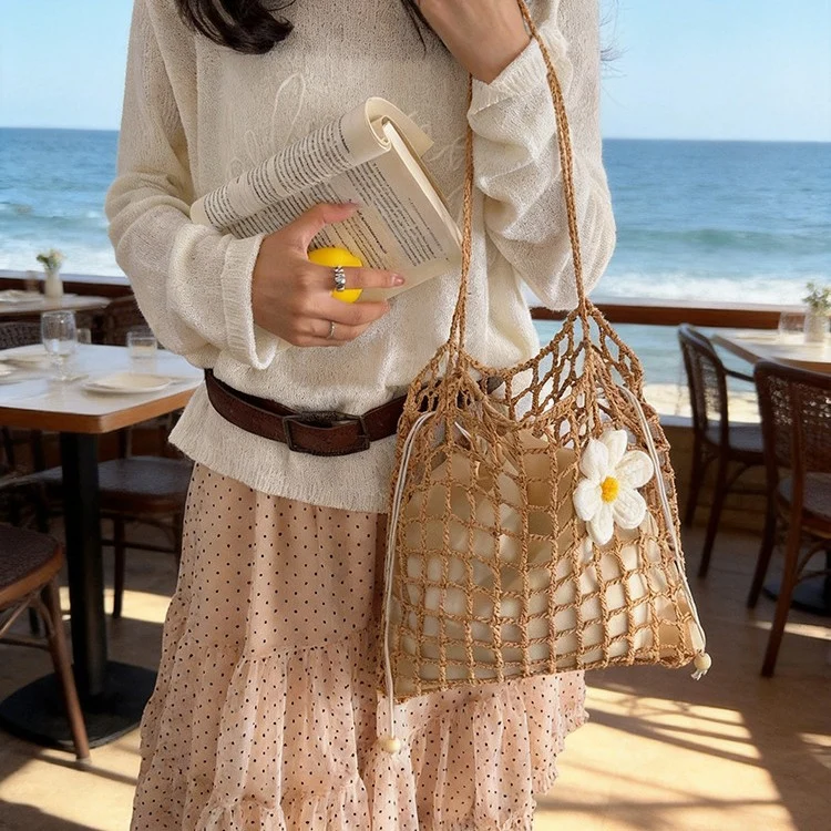 Handgefertigte Makramee Boho Tasche
