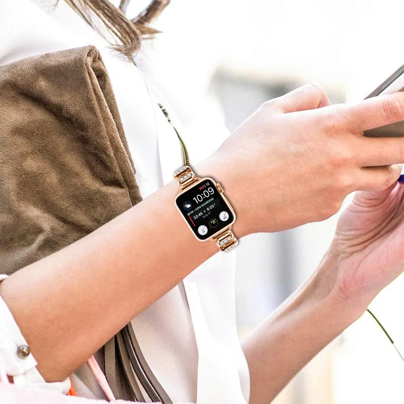 Unglaublich Robust Apple Smartwatch Strass Universell Armband