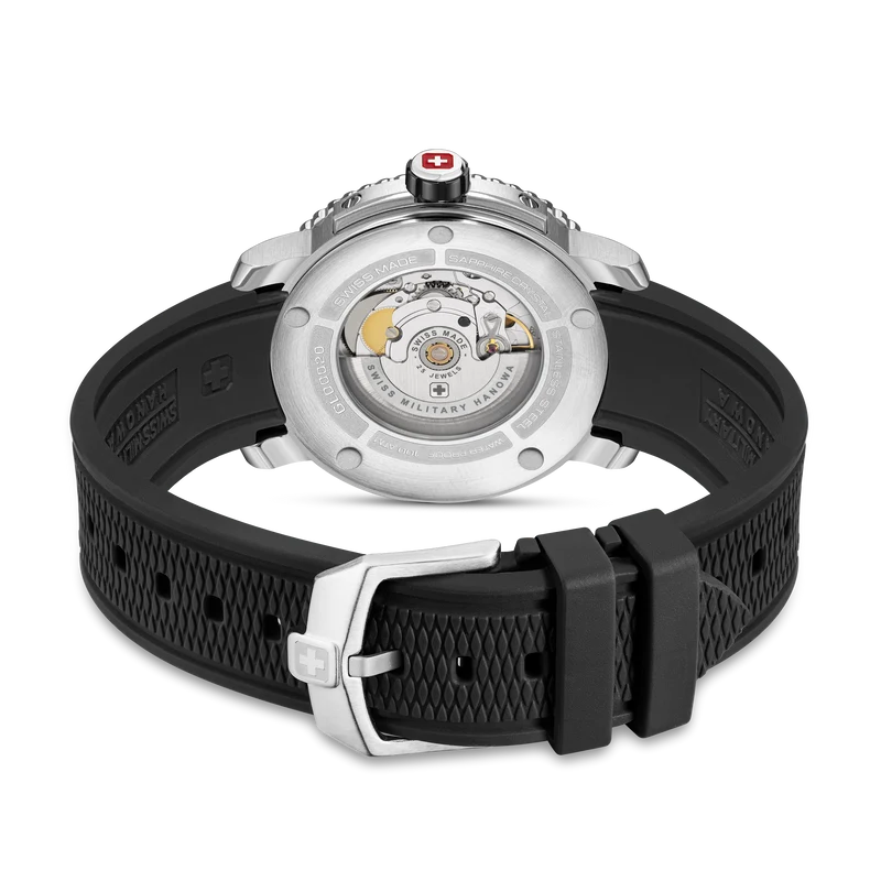 Swiss Military Hanowa Maitre Plongeur SMWGL0002001-SET Herrenuhr Schwarz • Automatikwerk Soprod P024 • 1000 m Wasserdicht