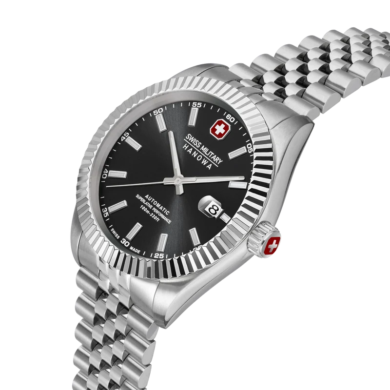Swiss Military Hanowa Diligenter SMWGL0002101 Herrenuhr Silber • Automatikwerk Soprod P024 • Saphirglas