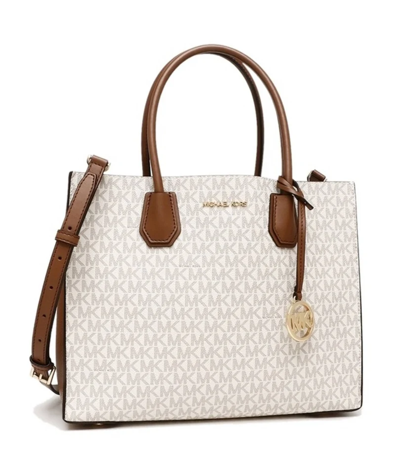 Michael Kors Tasche Damen Mercer Groß Logo Accordion Vanilla 35T2GM9S3B