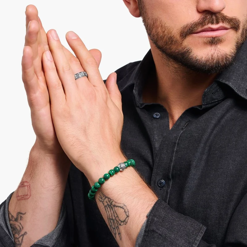 Thomas Sabo Armband Herren A2135‑468‑6 Silber Schwarz Grün