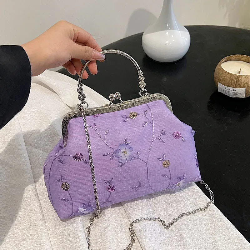 Florale bestickte Abendtasche