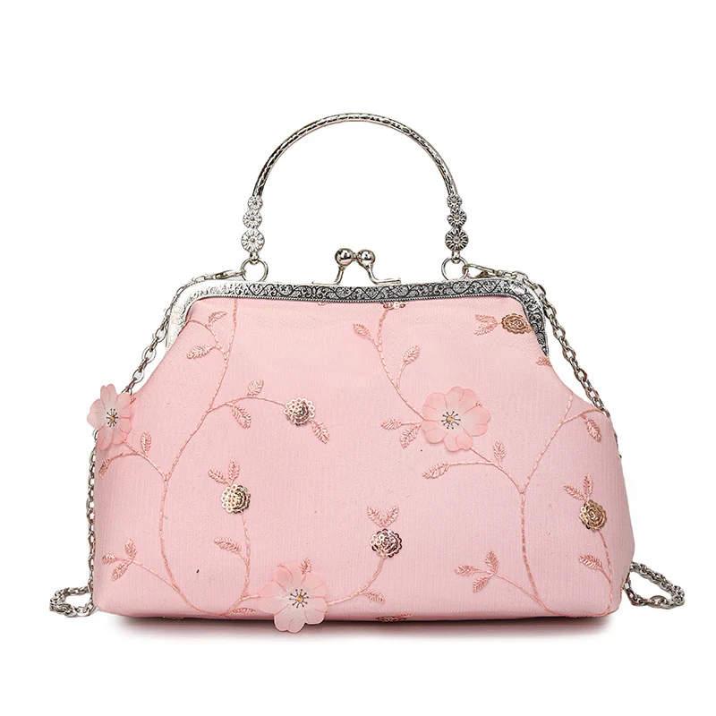 Florale bestickte Abendtasche