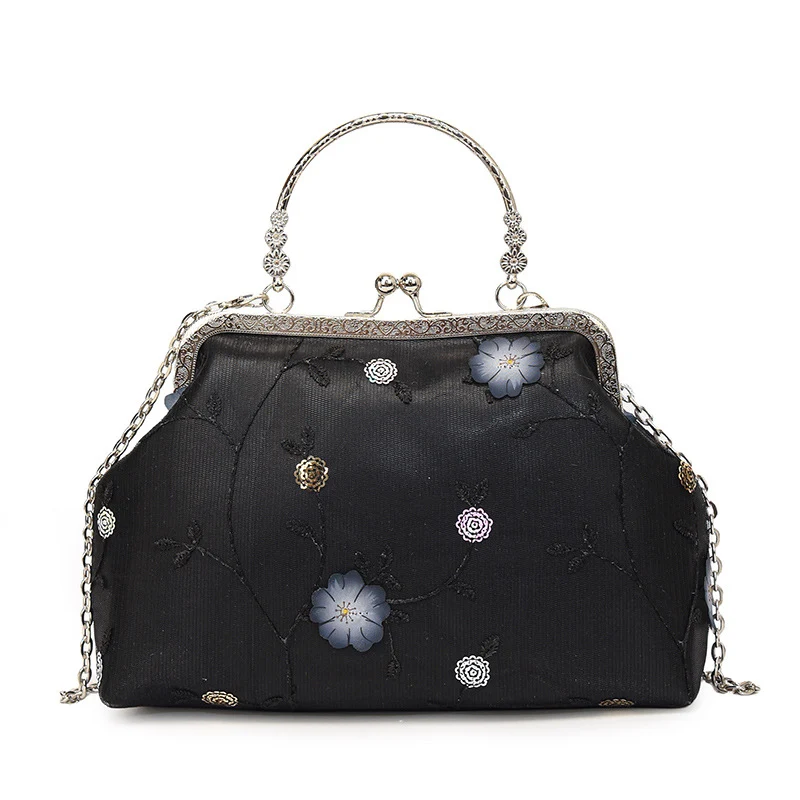 Florale bestickte Abendtasche