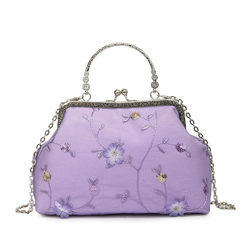 Florale bestickte Abendtasche