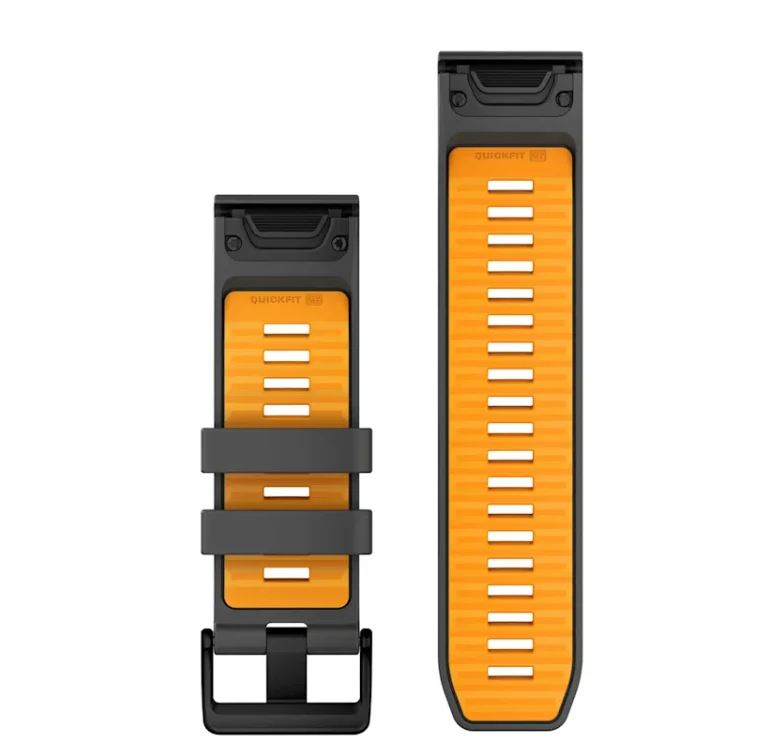 Garmin Ersatzarmband Quickfit 26mm, Graphite/Spark Orange Silicone