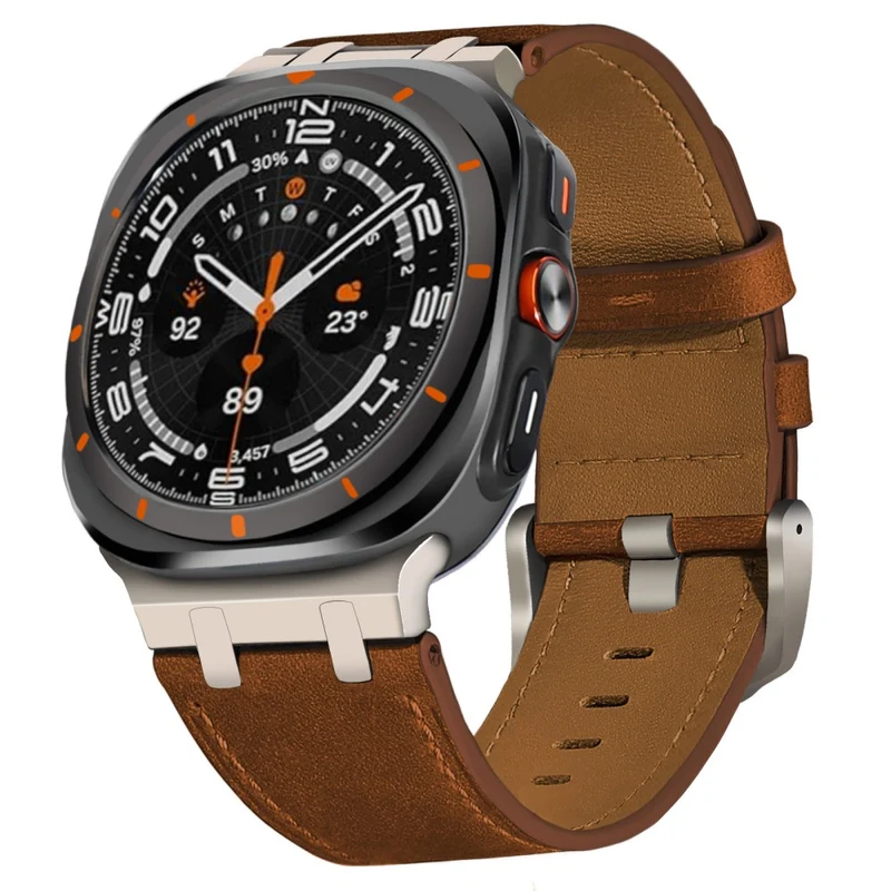 Absolut Elegant Samsung Galaxy Watch Ultra 47mm Echtes Leder Armband