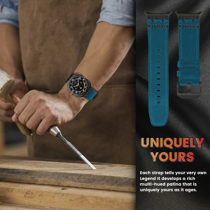 Absolut Elegant Samsung Galaxy Watch Ultra 47mm Echtes Leder Armband