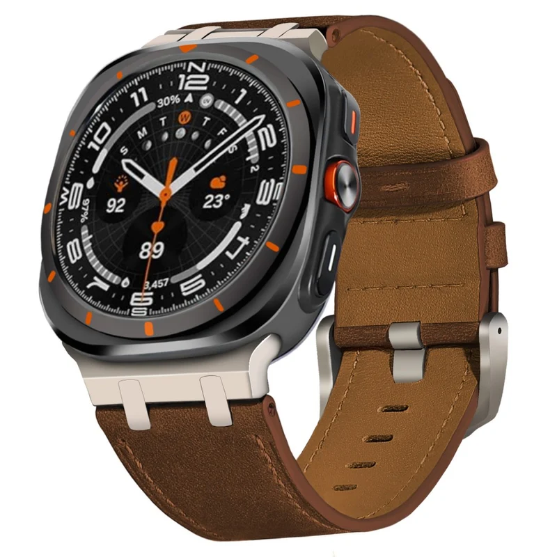 Absolut Elegant Samsung Galaxy Watch Ultra 47mm Echtes Leder Armband