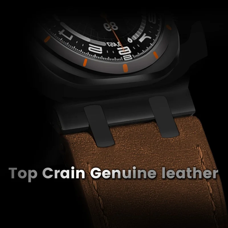 Absolut Elegant Samsung Galaxy Watch Ultra 47mm Echtes Leder Armband