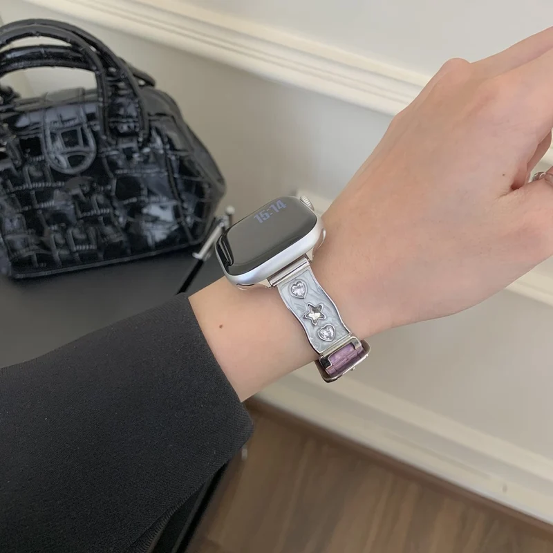 Mega Bequem Apple Smartwatch Echtes Leder Universell Armband