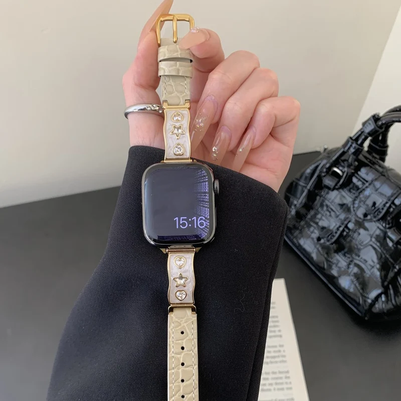 Mega Bequem Apple Smartwatch Echtes Leder Universell Armband