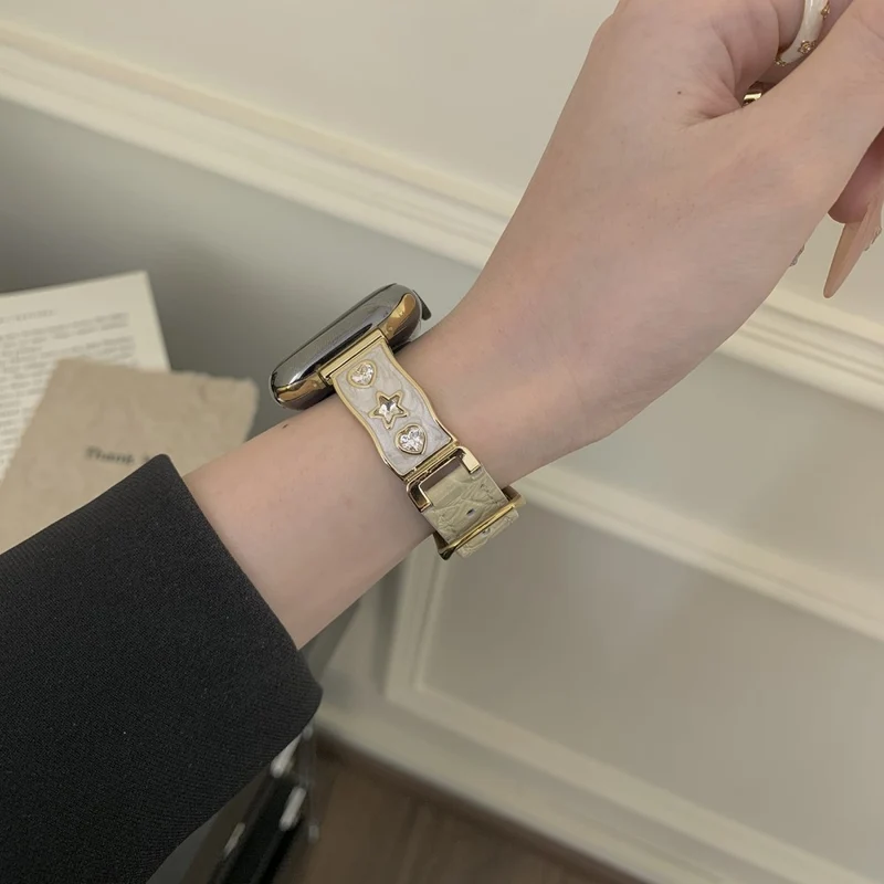 Mega Bequem Apple Smartwatch Echtes Leder Universell Armband