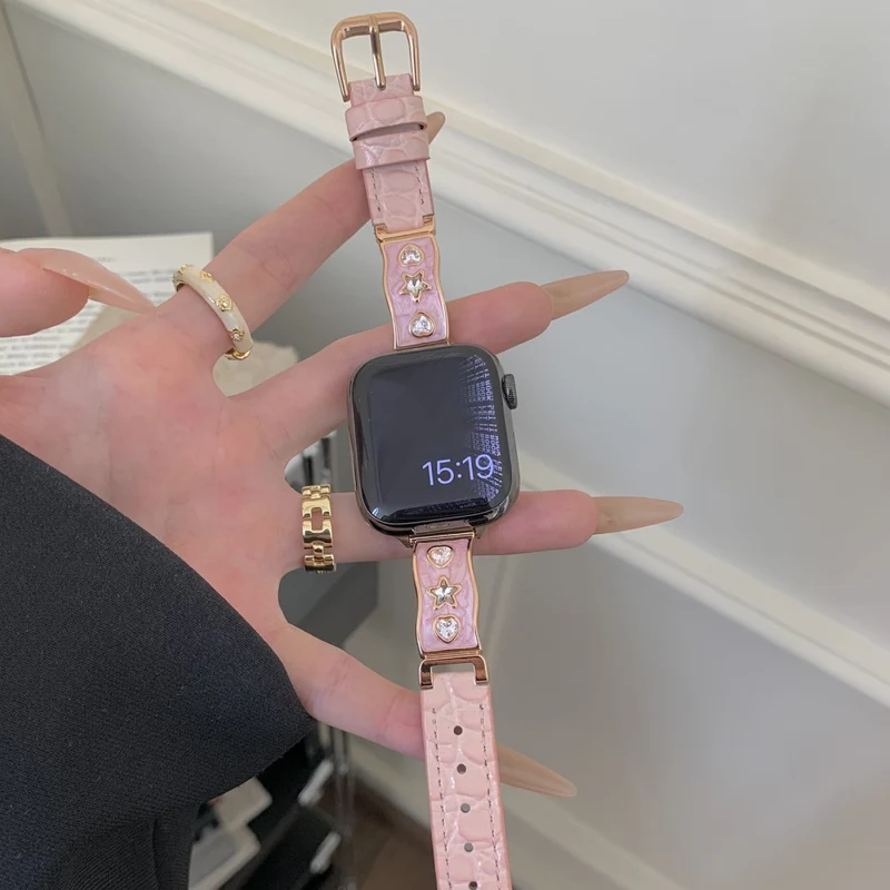 Mega Bequem Apple Smartwatch Echtes Leder Universell Armband