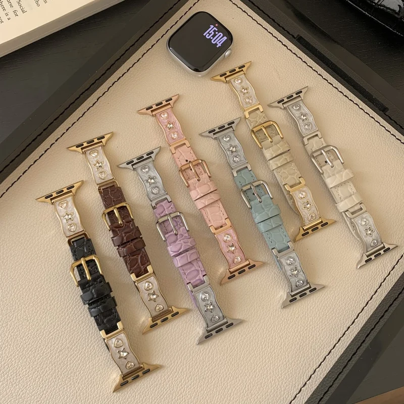 Mega Bequem Apple Smartwatch Echtes Leder Universell Armband