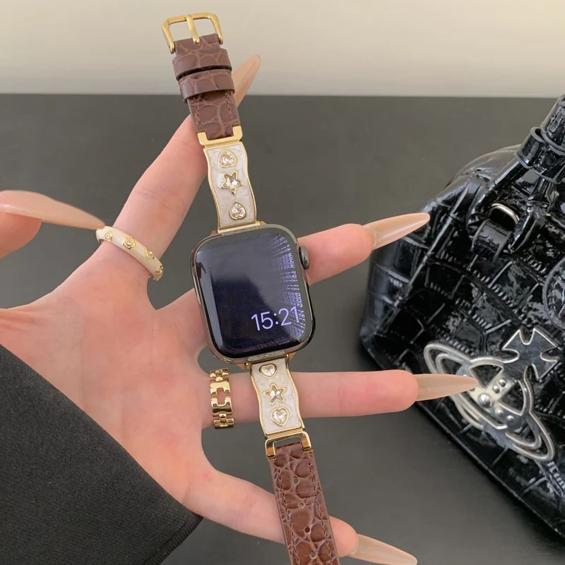 Mega Bequem Apple Smartwatch Echtes Leder Universell Armband