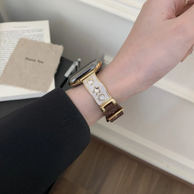 Mega Bequem Apple Smartwatch Echtes Leder Universell Armband