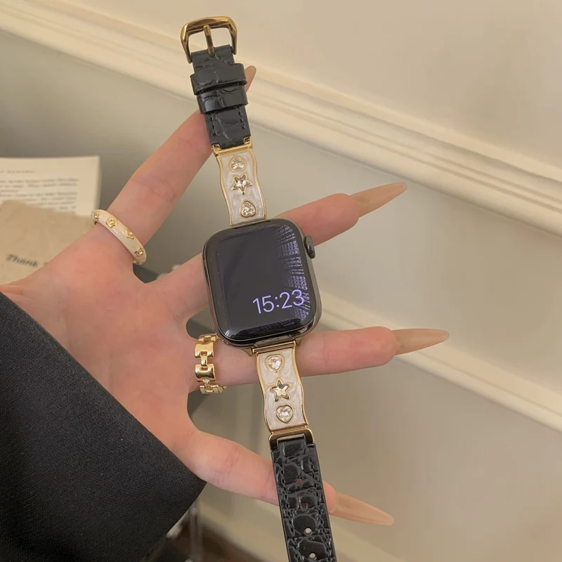 Mega Bequem Apple Smartwatch Echtes Leder Universell Armband