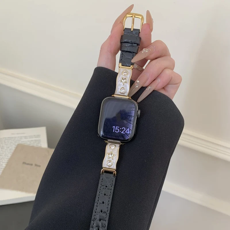 Mega Bequem Apple Smartwatch Echtes Leder Universell Armband
