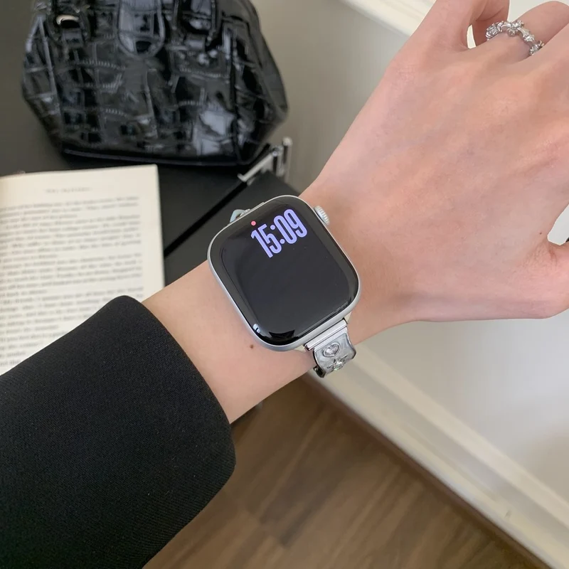 Mega Süß Apple Smartwatch Echtes Leder Universell Armband