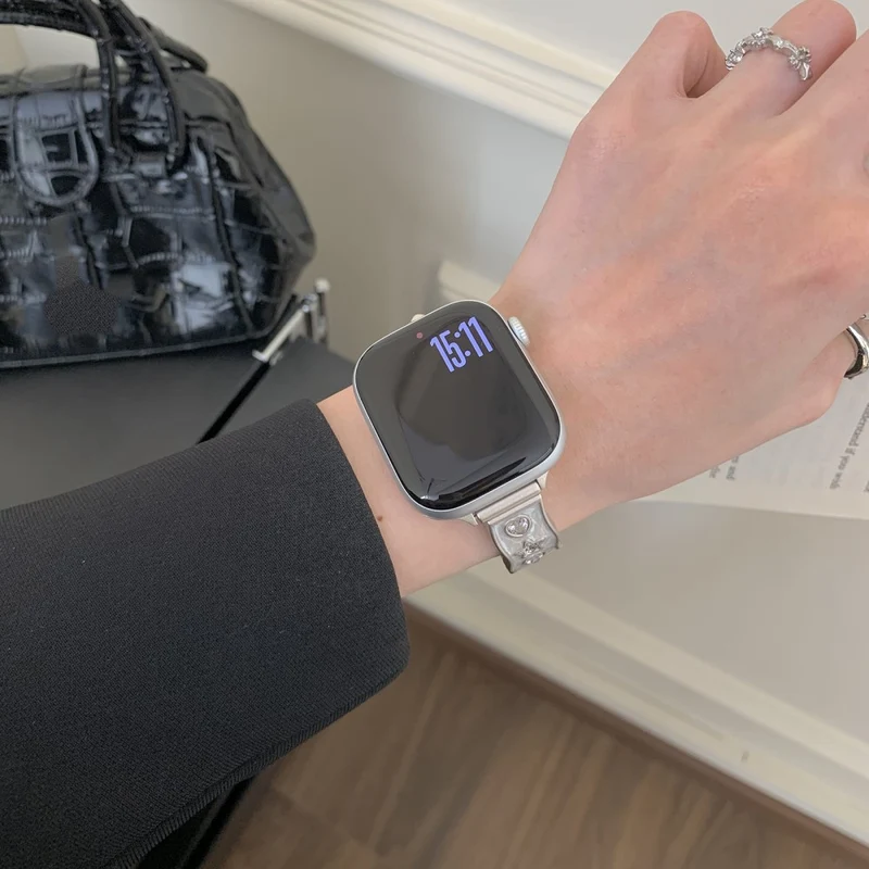 Mega Süß Apple Smartwatch Echtes Leder Universell Armband