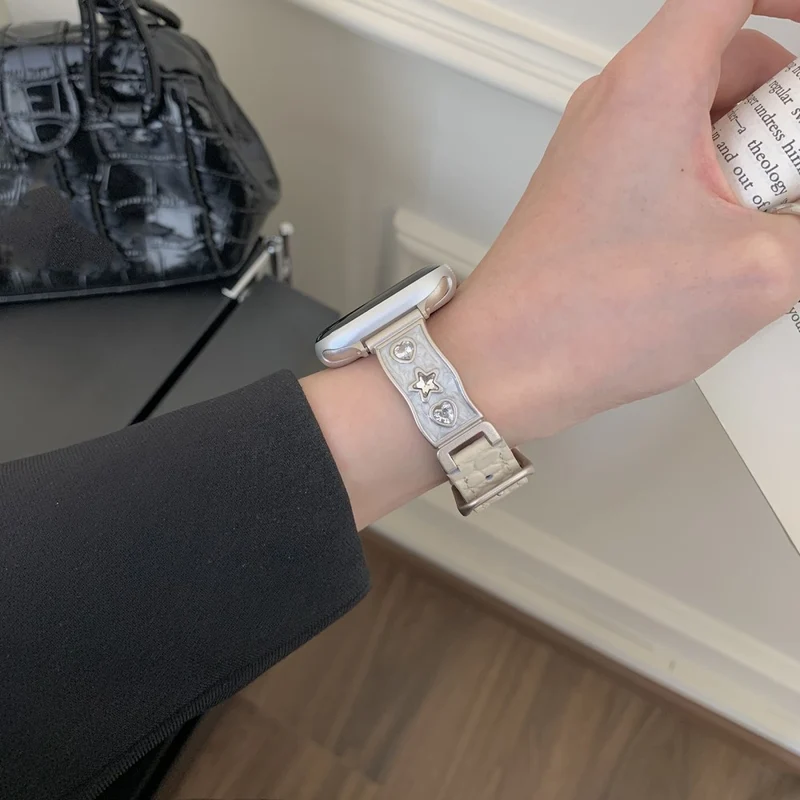 Mega Süß Apple Smartwatch Echtes Leder Universell Armband