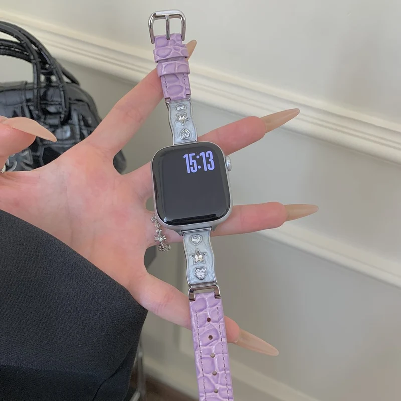 Mega Süß Apple Smartwatch Echtes Leder Universell Armband