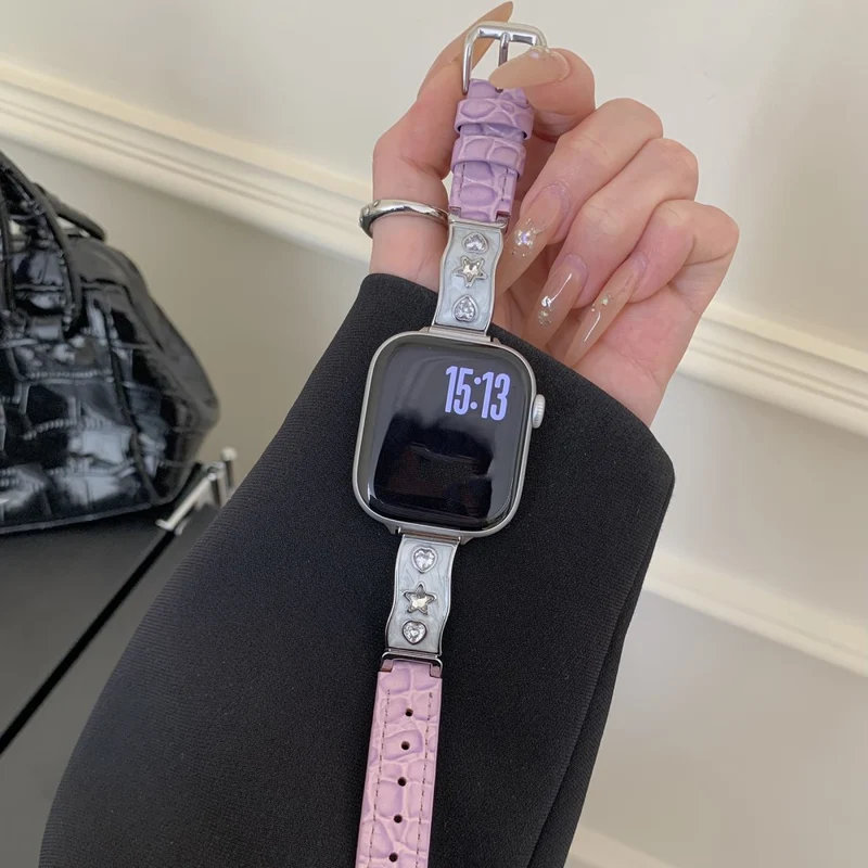 Mega Süß Apple Smartwatch Echtes Leder Universell Armband