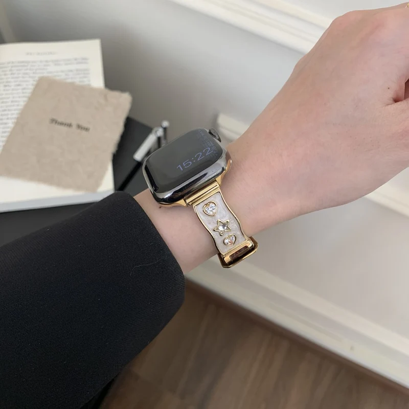 Mega Süß Apple Smartwatch Echtes Leder Universell Armband
