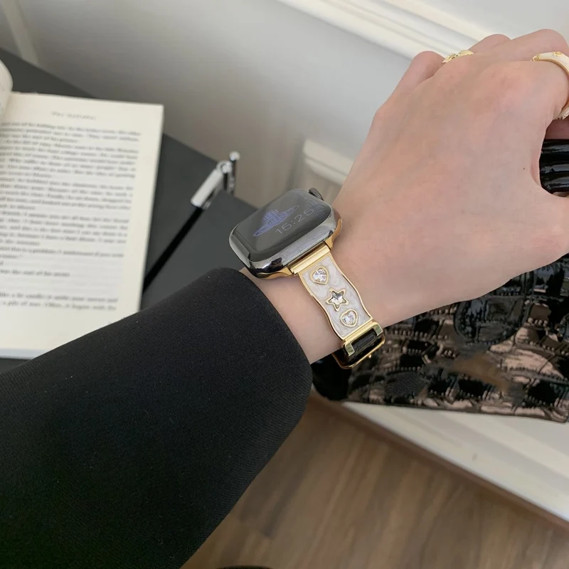 Mega Süß Apple Smartwatch Echtes Leder Universell Armband