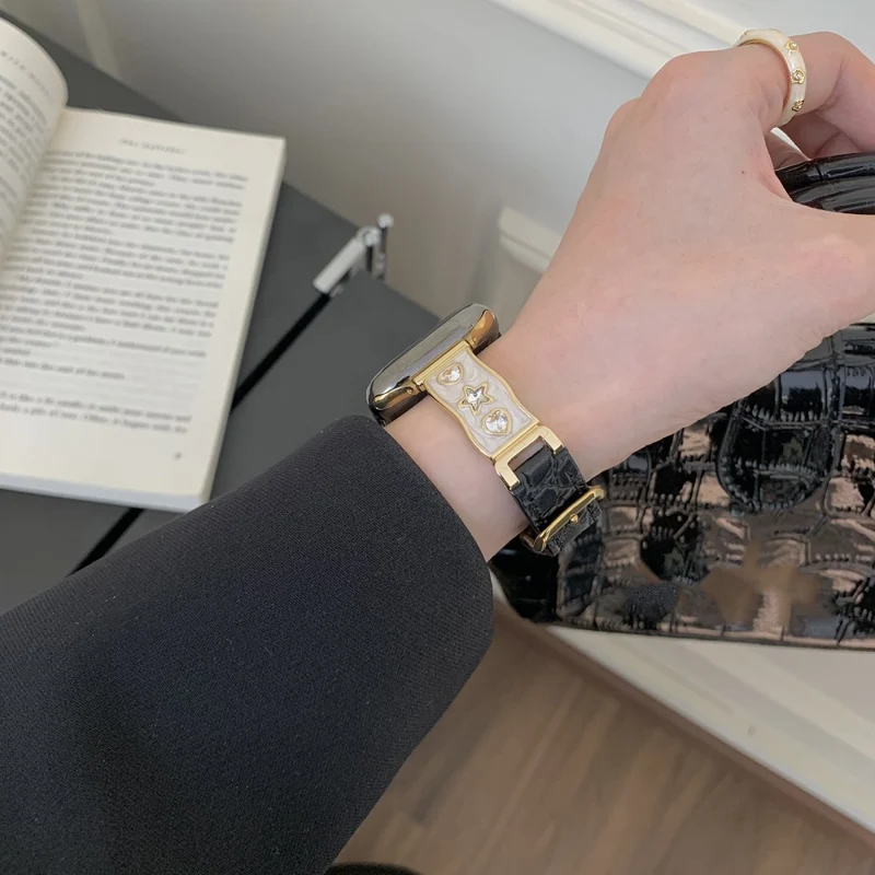 Mega Süß Apple Smartwatch Echtes Leder Universell Armband